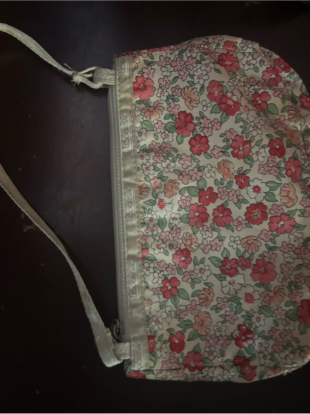 Le Sportsac Floral Print Crossbody Bag in Cream and Pink